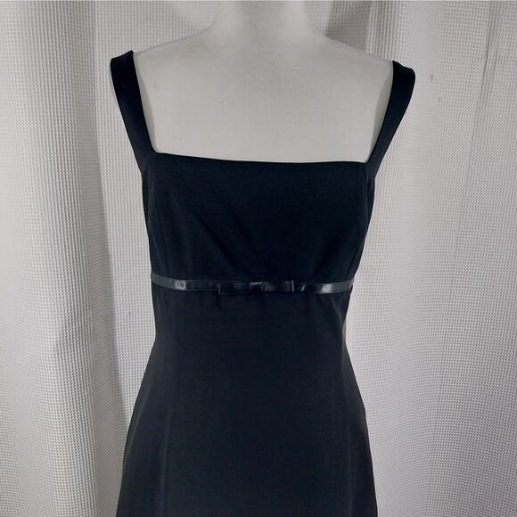 LONDON TIMES! SWEET BLACK PRINCESS CUT RIBBON & BOW DETAIL DRESS! SZ 12 - Picture 3 of 11